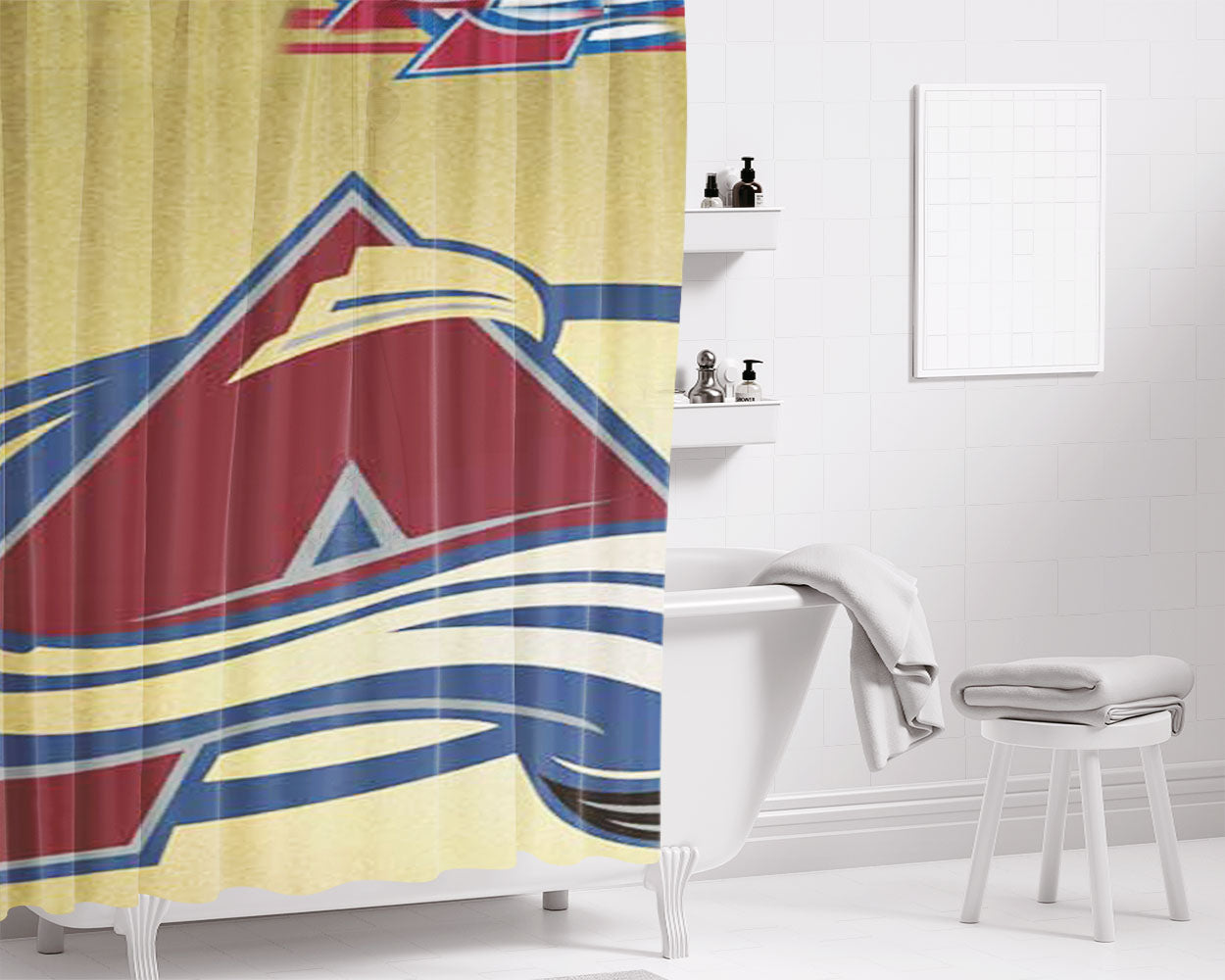 Colorado Avalanche Sport Bathroom Shower Curtain Fabric Waterproof | 66 X 72 Inch