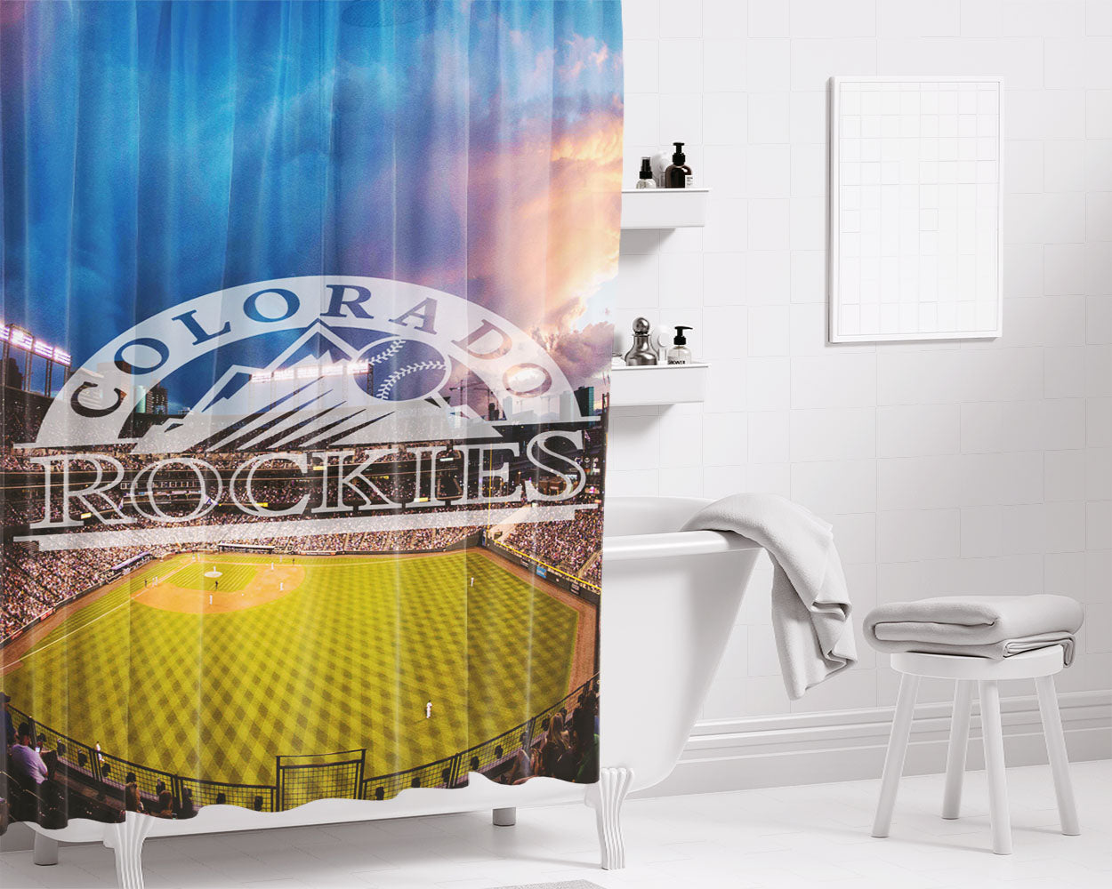 Colorado Rockies Mug Bathroom Shower Curtain Fabric Waterproof | 66 X 72 Inch