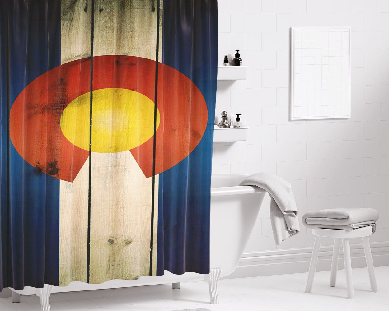 Colorado Ski History 10Th Mountain Division World War Bathroom Shower Curtain Fabric Waterproof | 66 X 72 Inch