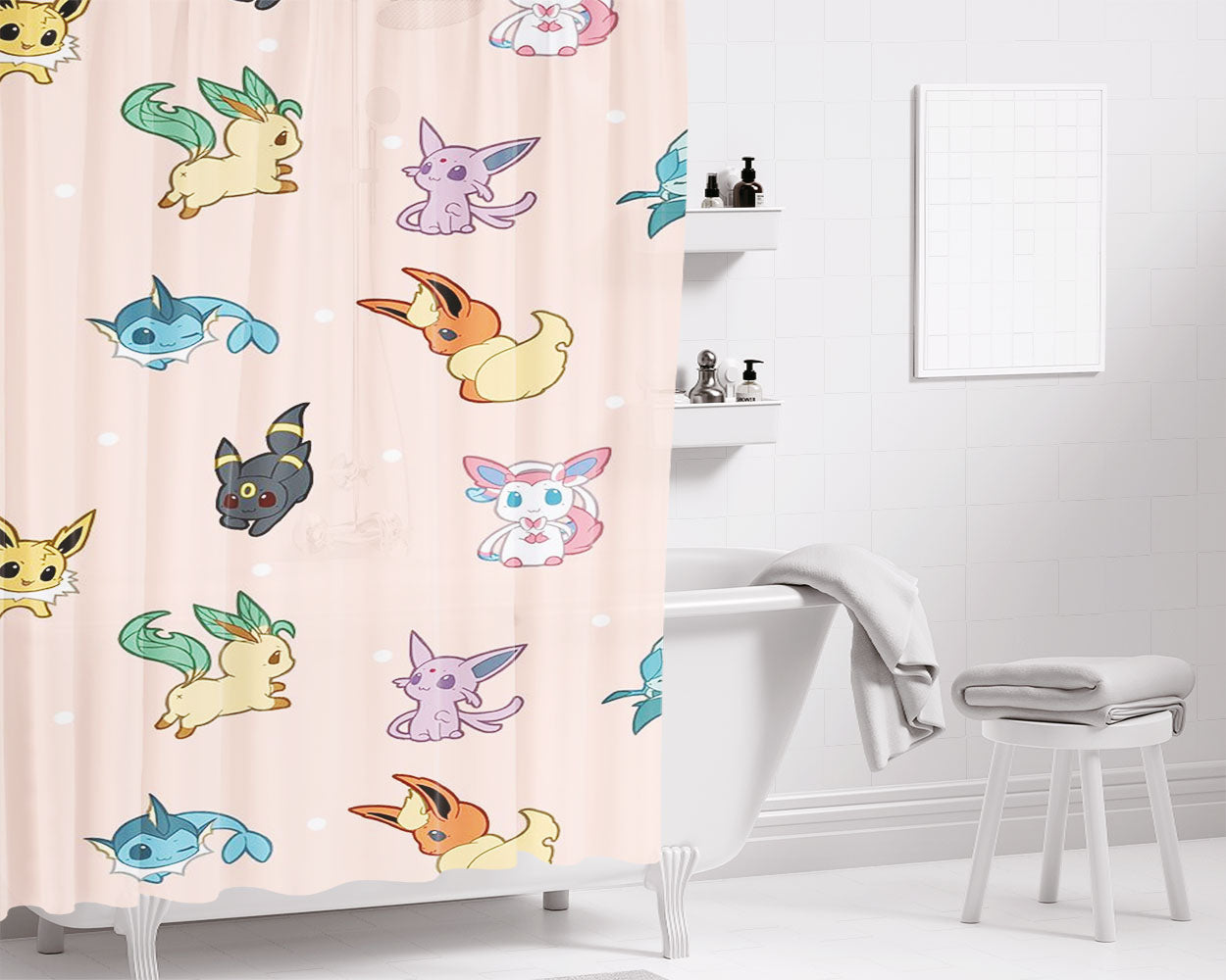 Curious George A Very Monkey Christmas Bathroom Shower Curtain Fabric Waterproof | 66 X 72 Inch