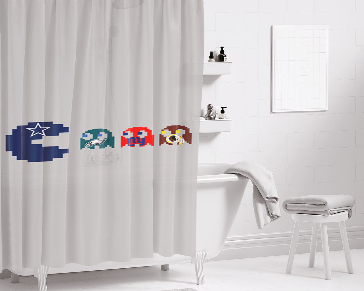 Dallas Cowboys Disney Bathroom Shower Curtain Fabric Waterproof | 66 X 72 Inch