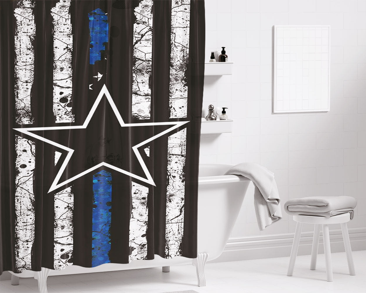 Dallas Cowboys Superman Logo Bathroom Shower Curtain Fabric Waterproof | 66 X 72 Inch