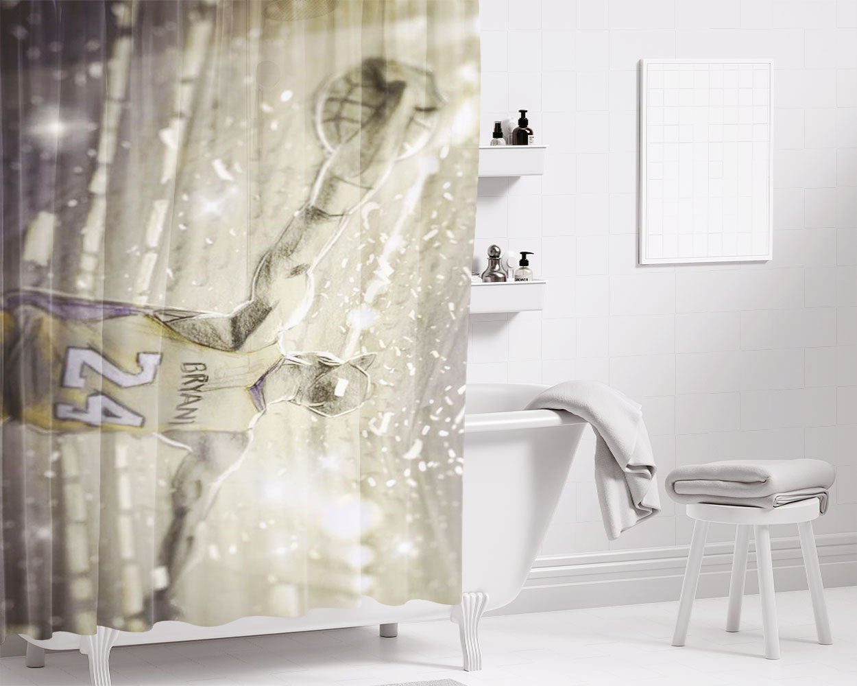 Dark Green Ghosts Pattern Halloween Bathroom Shower Curtain Fabric Waterproof | 66 X 72 Inch