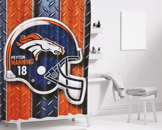 Denver Broncos Football Team Nfl Bathroom Shower Curtain Fabric Waterproof