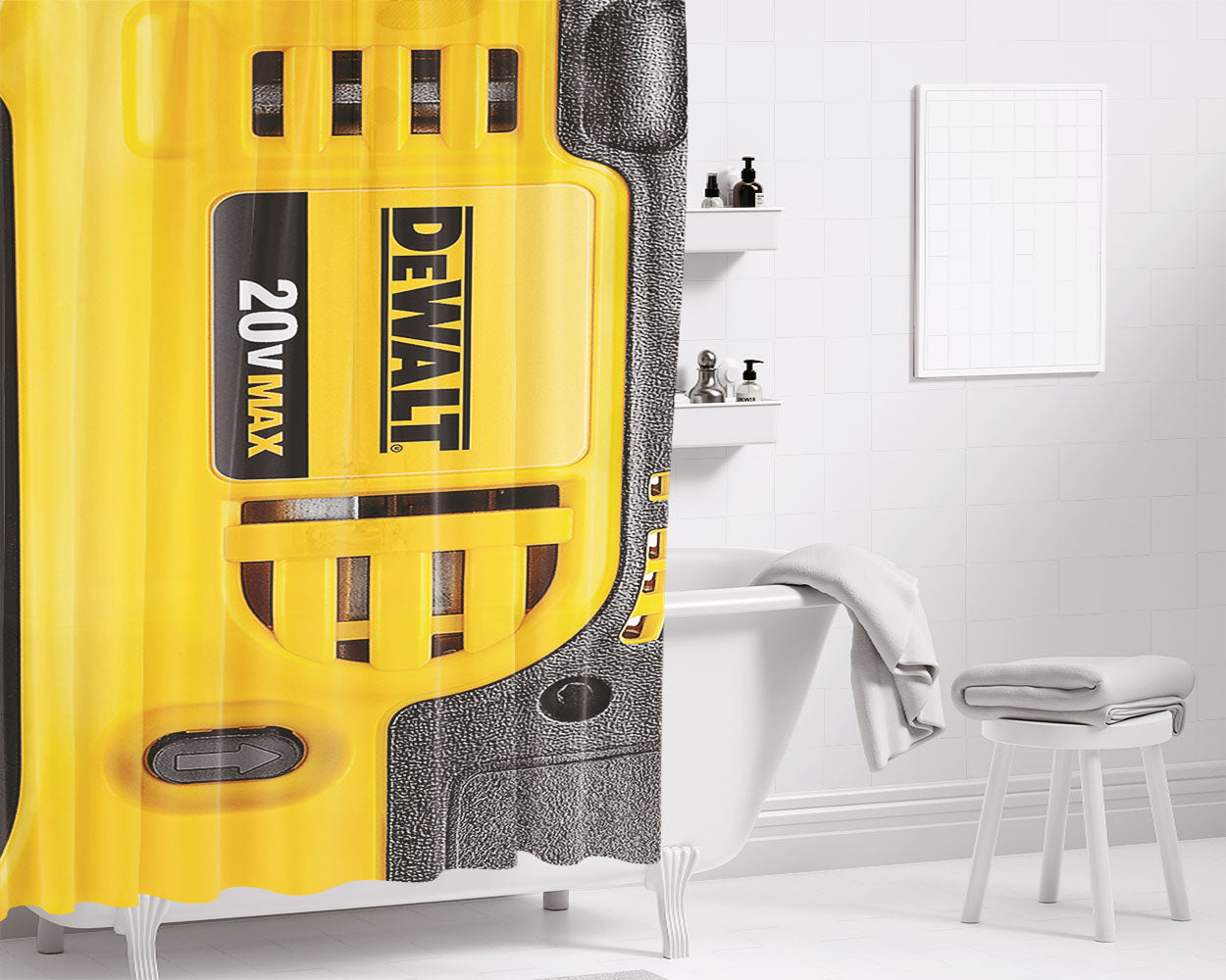 Dewalt 20V Max Bluetooth Jobsite Radio And Battery Bathroom Shower Curtain Fabric Waterproof | 66 X 72 Inch