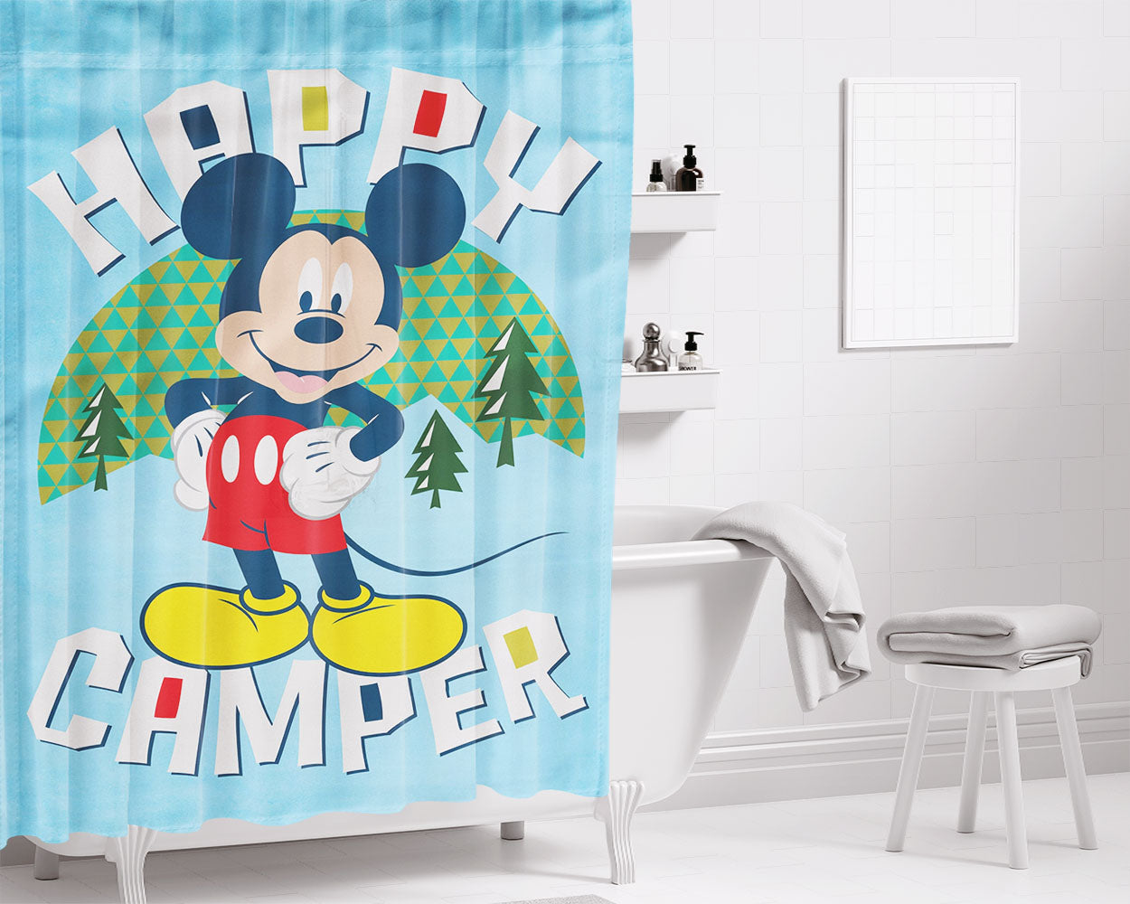 Disney Halloween With Mickey Mouse Bathroom Shower Curtain Fabric Waterproof | 66 X 72 Inch