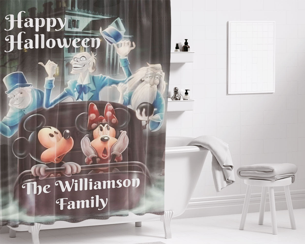 Disney Happy St. Patrick'S Day Stitch Bathroom Shower Curtain Fabric Waterproof | 66 X 72 Inch