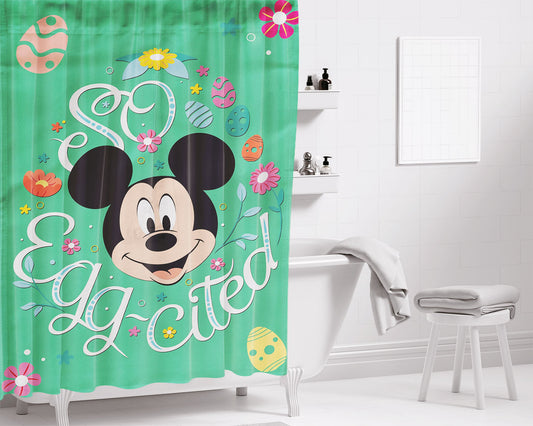 Disney Reindeer Holiday Mickey Bathroom Shower Curtain Fabric Waterproof
