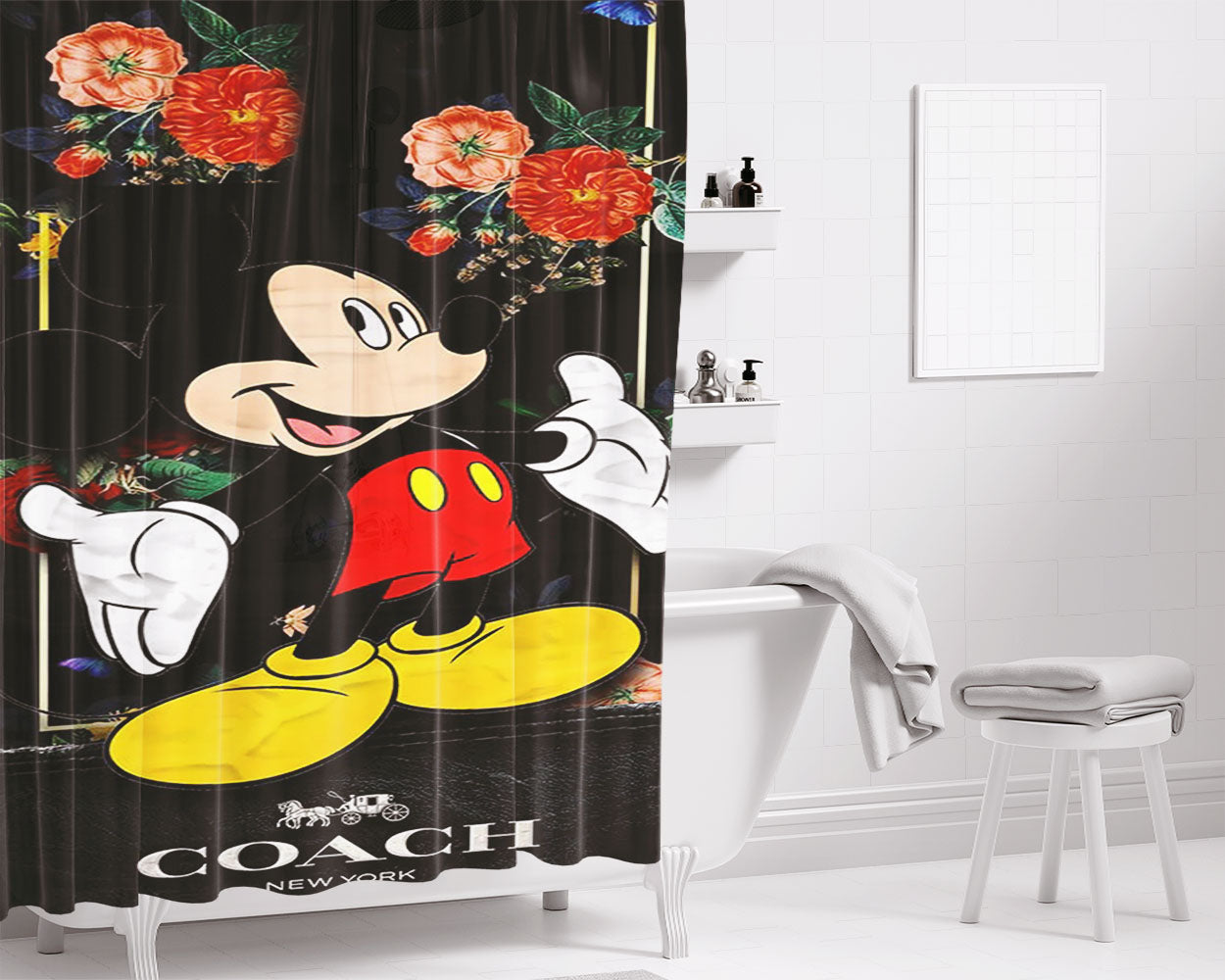 Florida States Seminols Aztec Wallpaper Bathroom Shower Curtain Fabric Waterproof | 66 X 72 Inch