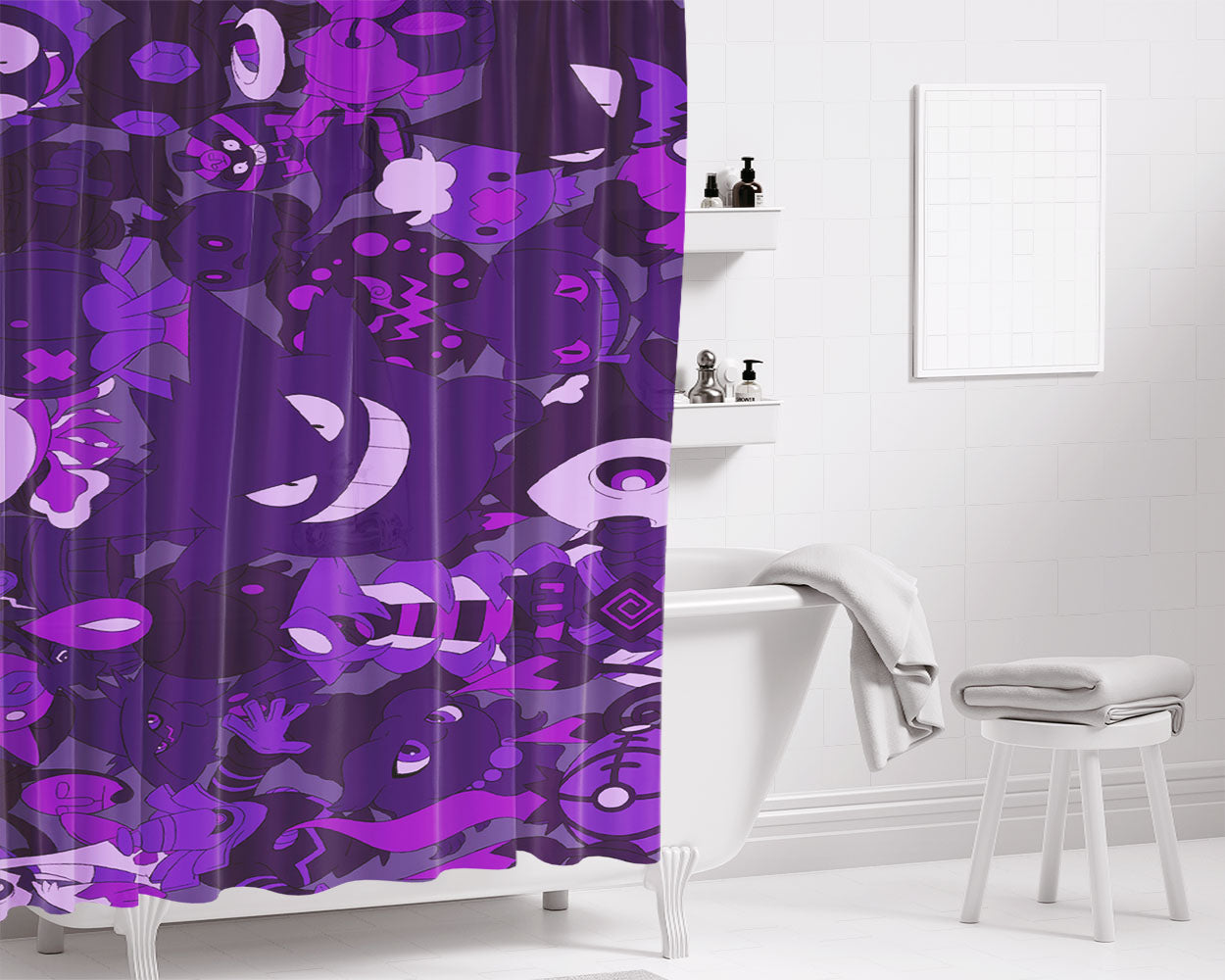 Garfield Halloween Balloon Bathroom Shower Curtain Fabric Waterproof | 66 X 72 Inch