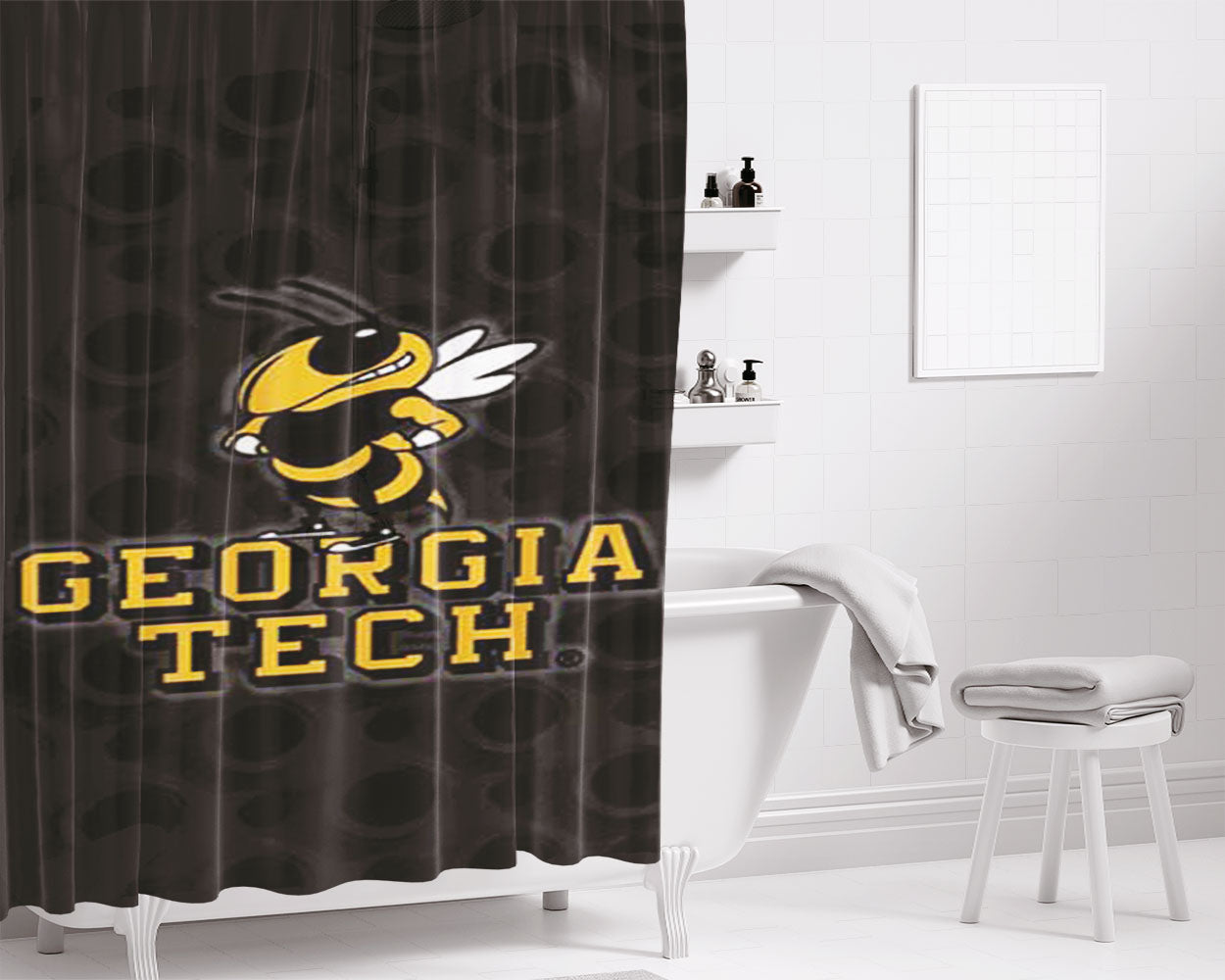 Gengar And All Character Pokemon Halloween Bathroom Shower Curtain Fabric Waterproof | 66 X 72 Inch