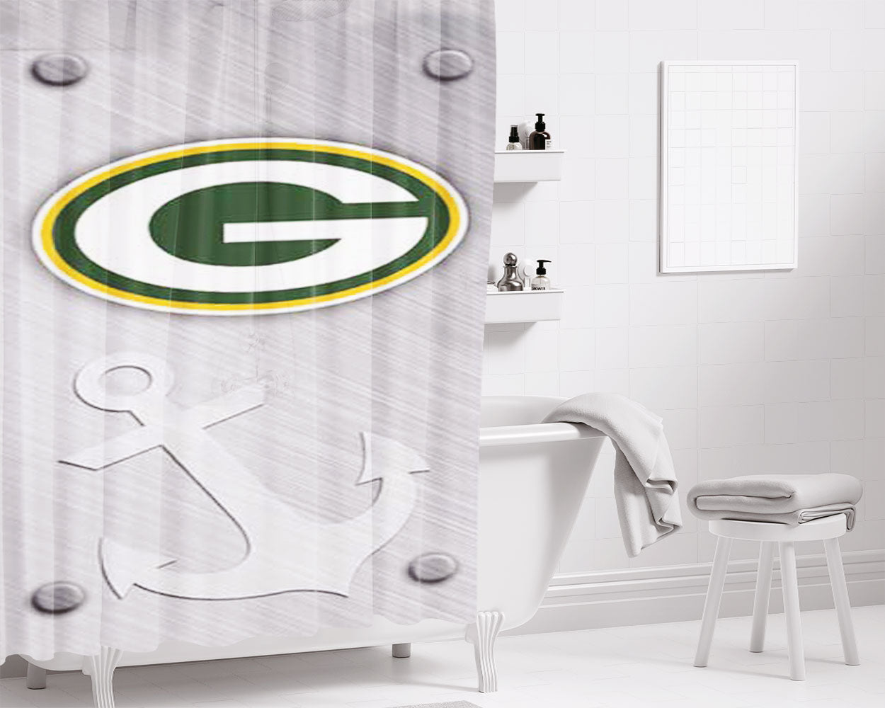Green Bay Packers 2019 Pocket Planner Bathroom Shower Curtain Fabric Waterproof | 66 X 72 Inch