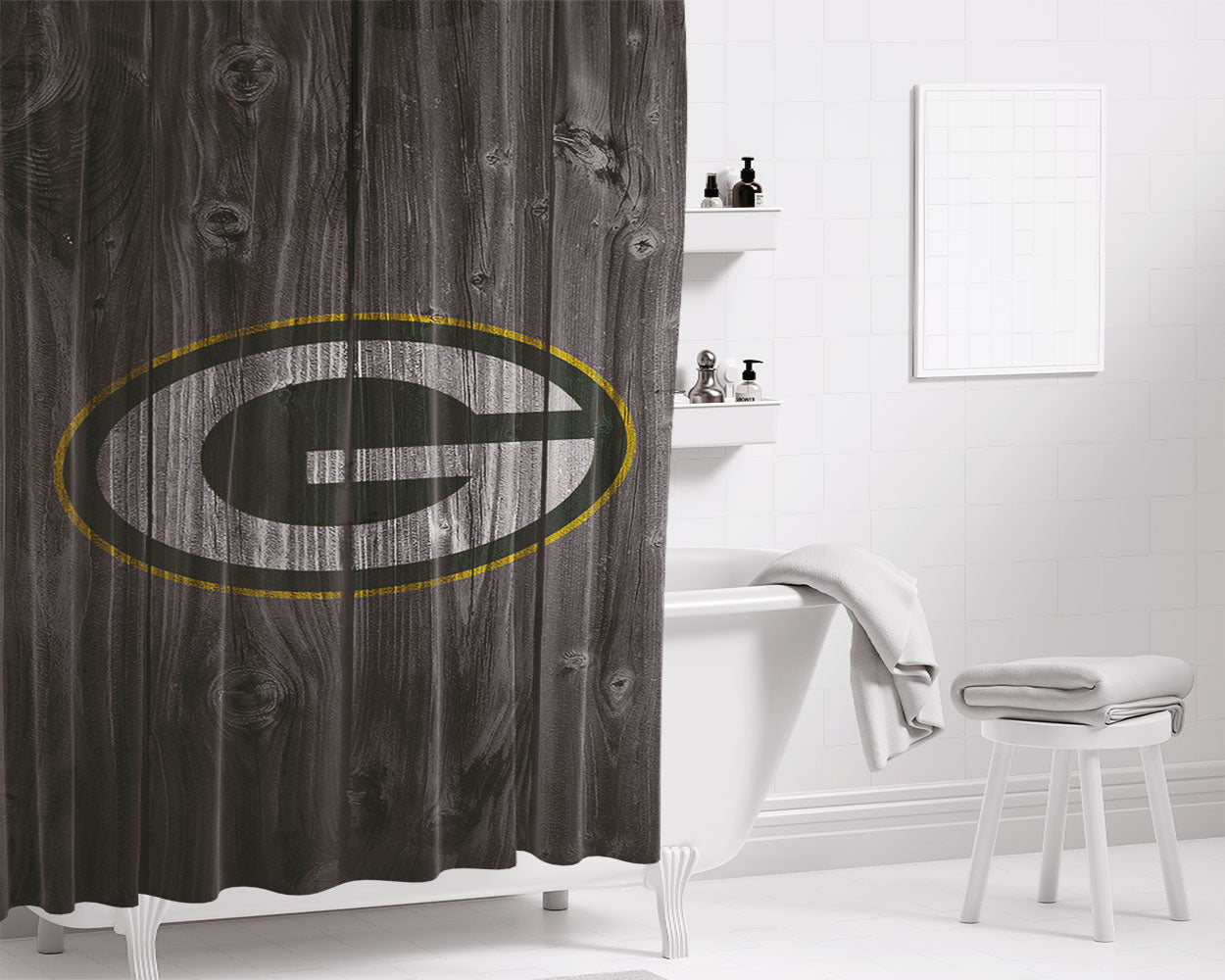 Green Bay Packers Nfl Logo 44 Bathroom Shower Curtain Fabric Waterproof | 66 X 72 Inch