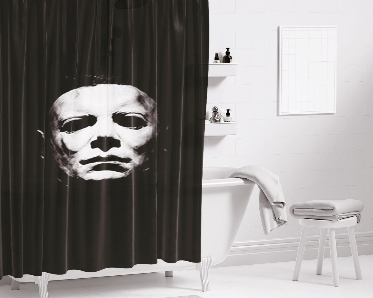 Halloween Johny Depp Pattern Cartoon Bathroom Shower Curtain Fabric Waterproof | 66 X 72 Inch