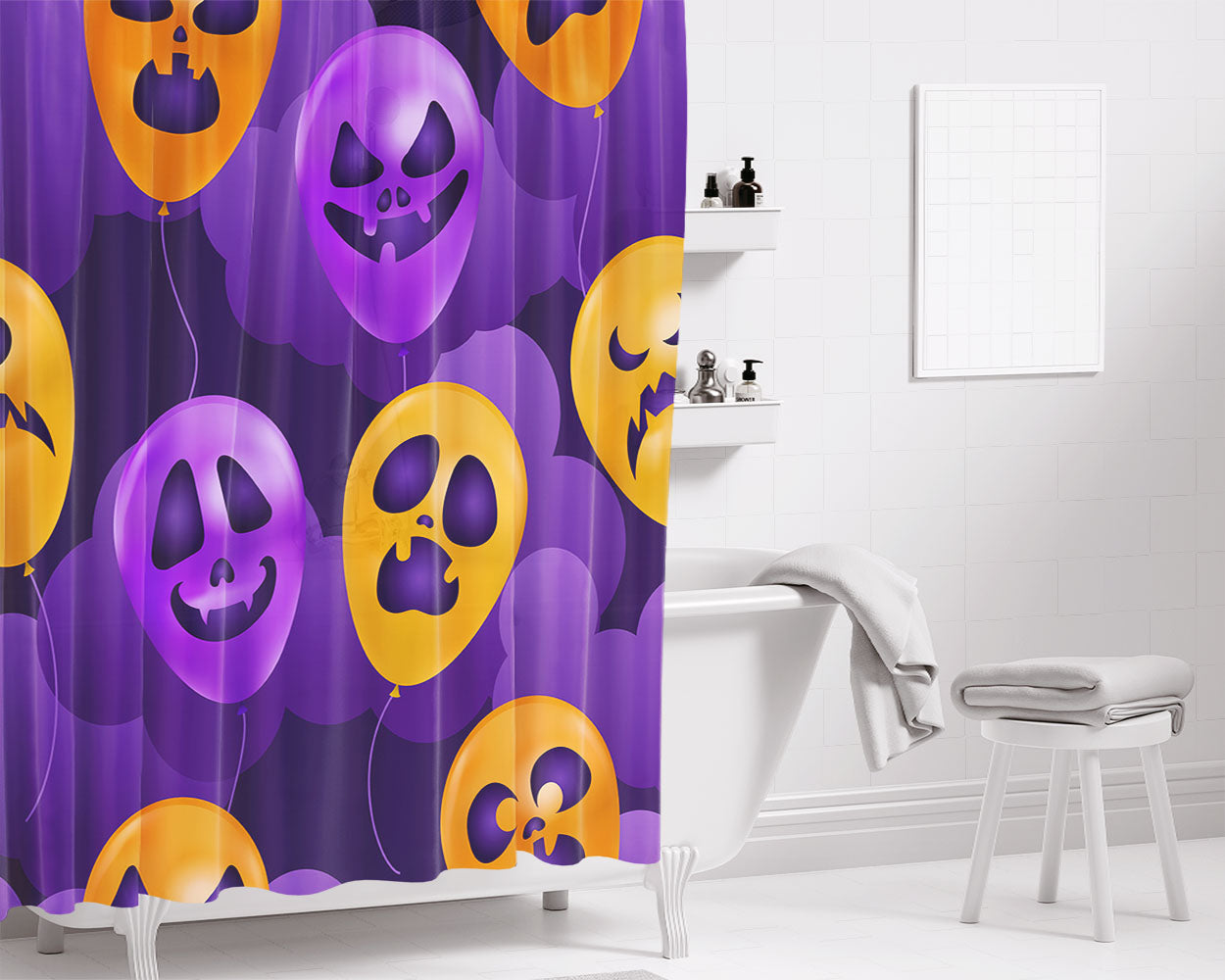 Halloween Owls Bathroom Shower Curtain Fabric Waterproof | 66 X 72 Inch