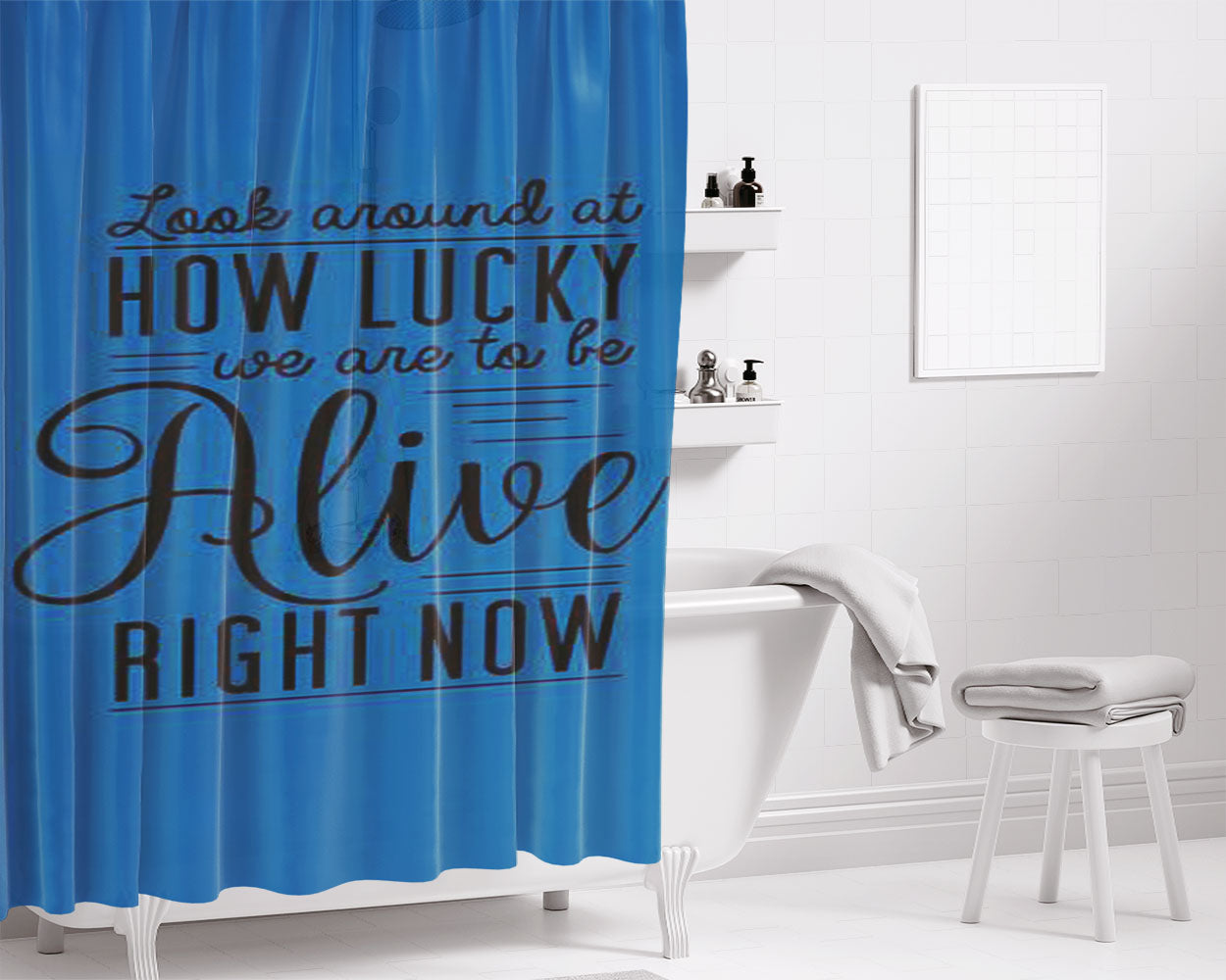 Hamilton Musical Lyrics Bathroom Shower Curtain Fabric Waterproof | 66 X 72 Inch