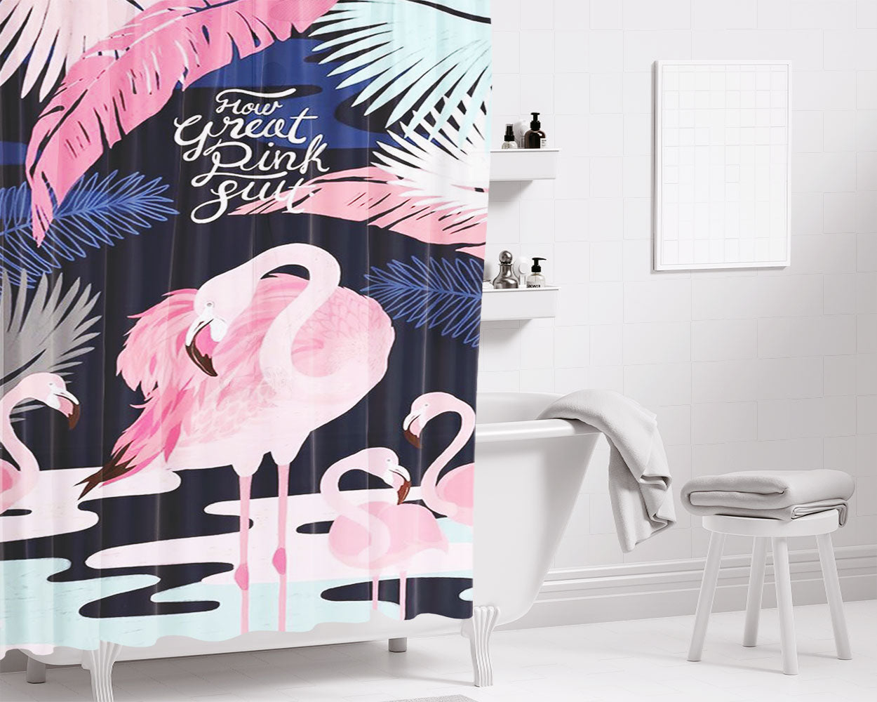 How Cute Anime Bathroom Shower Curtain Fabric Waterproof | 66 X 72 Inch