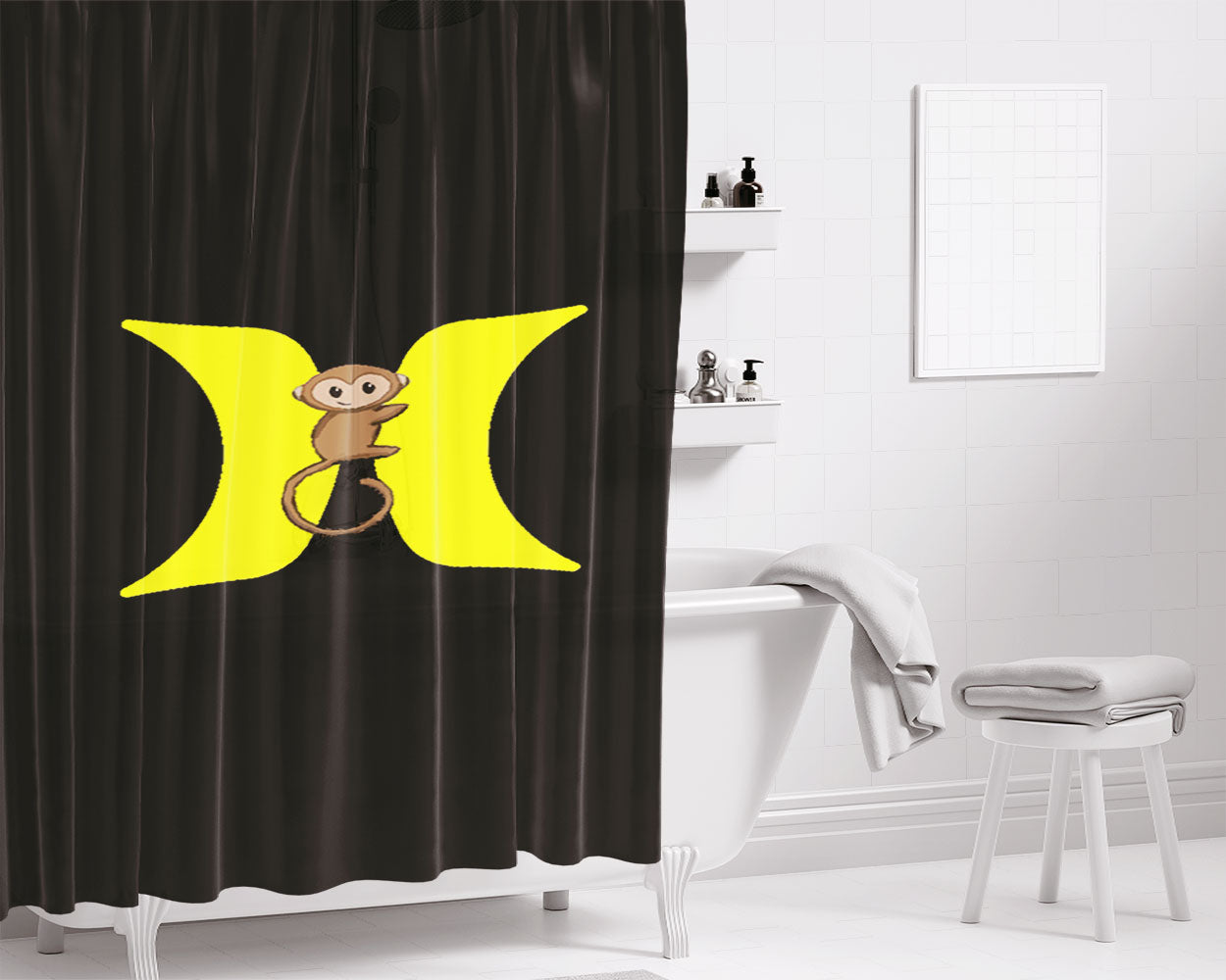 Hurley Black White Stripe Logo Bathroom Shower Curtain Fabric Waterproof | 66 X 72 Inch