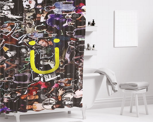 Jack U Photo Collage Bathroom Shower Curtain Fabric Waterproof