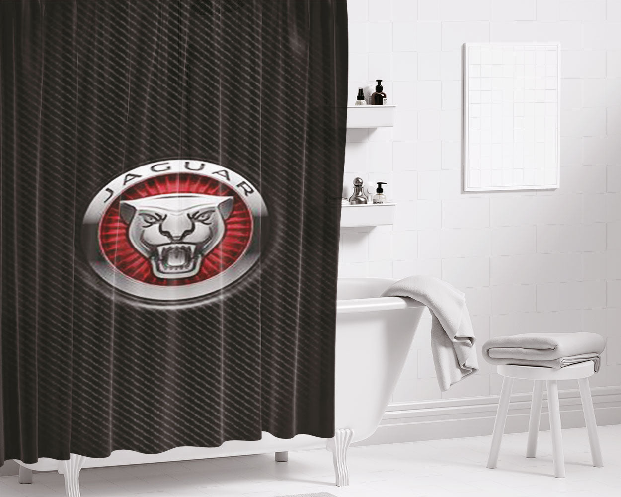 Jacksonville Jaguars Logo Bathroom Shower Curtain Fabric Waterproof | 66 X 72 Inch