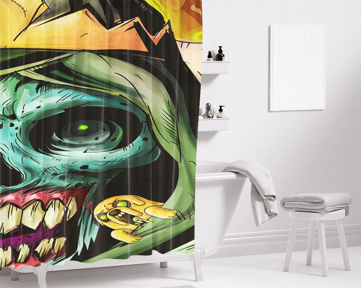 Jake And Finn Adventure Time Bathroom Shower Curtain Fabric Waterproof | 66 X 72 Inch