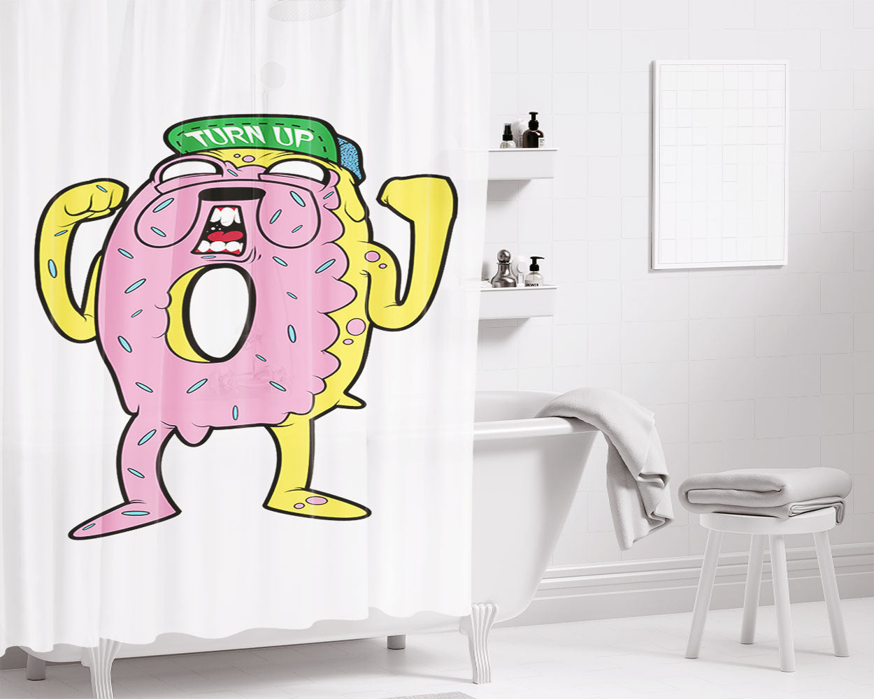 Jake The Dog And Finn The Human Adventure Time Bathroom Shower Curtain Fabric Waterproof | 66 X 72 Inch