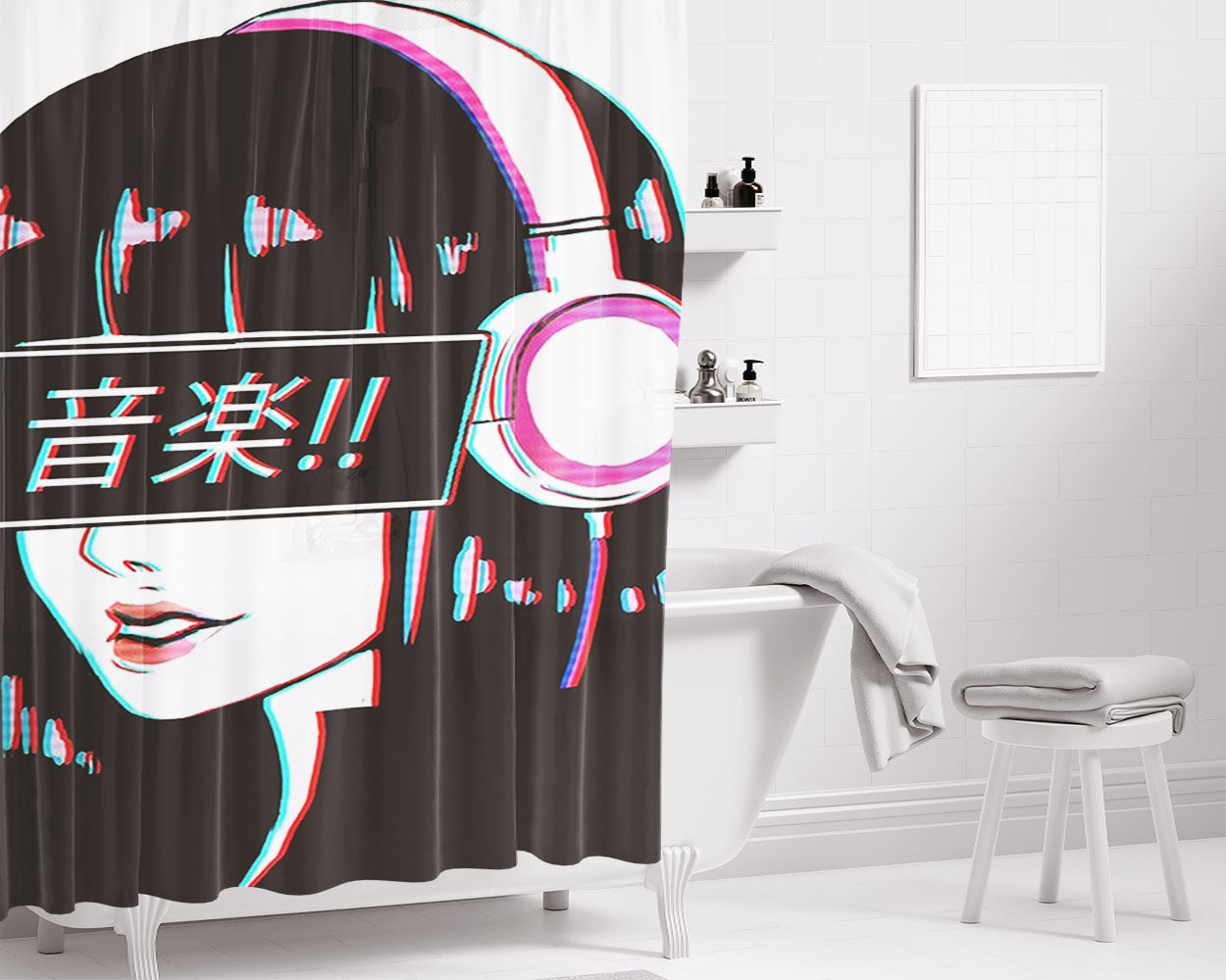 Japan Comic Anime All Character Collage Bathroom Shower Curtain Fabric Waterproof | 66 X 72 Inch