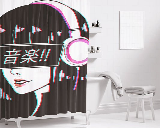Japan Comic Anime All Character Collage Bathroom Shower Curtain Fabric Waterproof