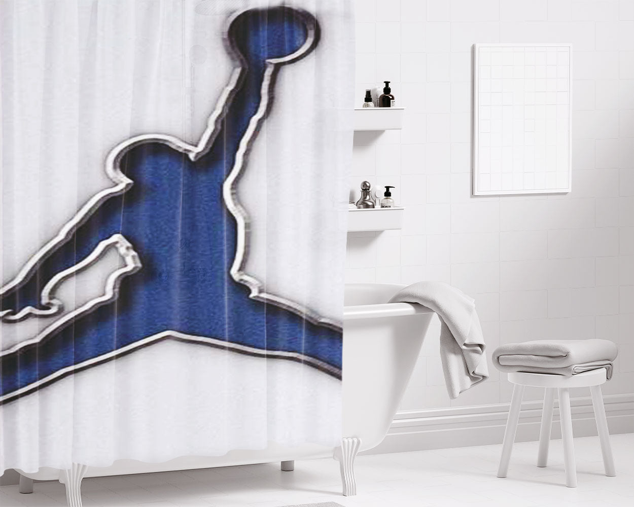 Jordan College Mentality Legend Unc North Carolina Bathroom Shower Curtain Fabric Waterproof | 66 X 72 Inch