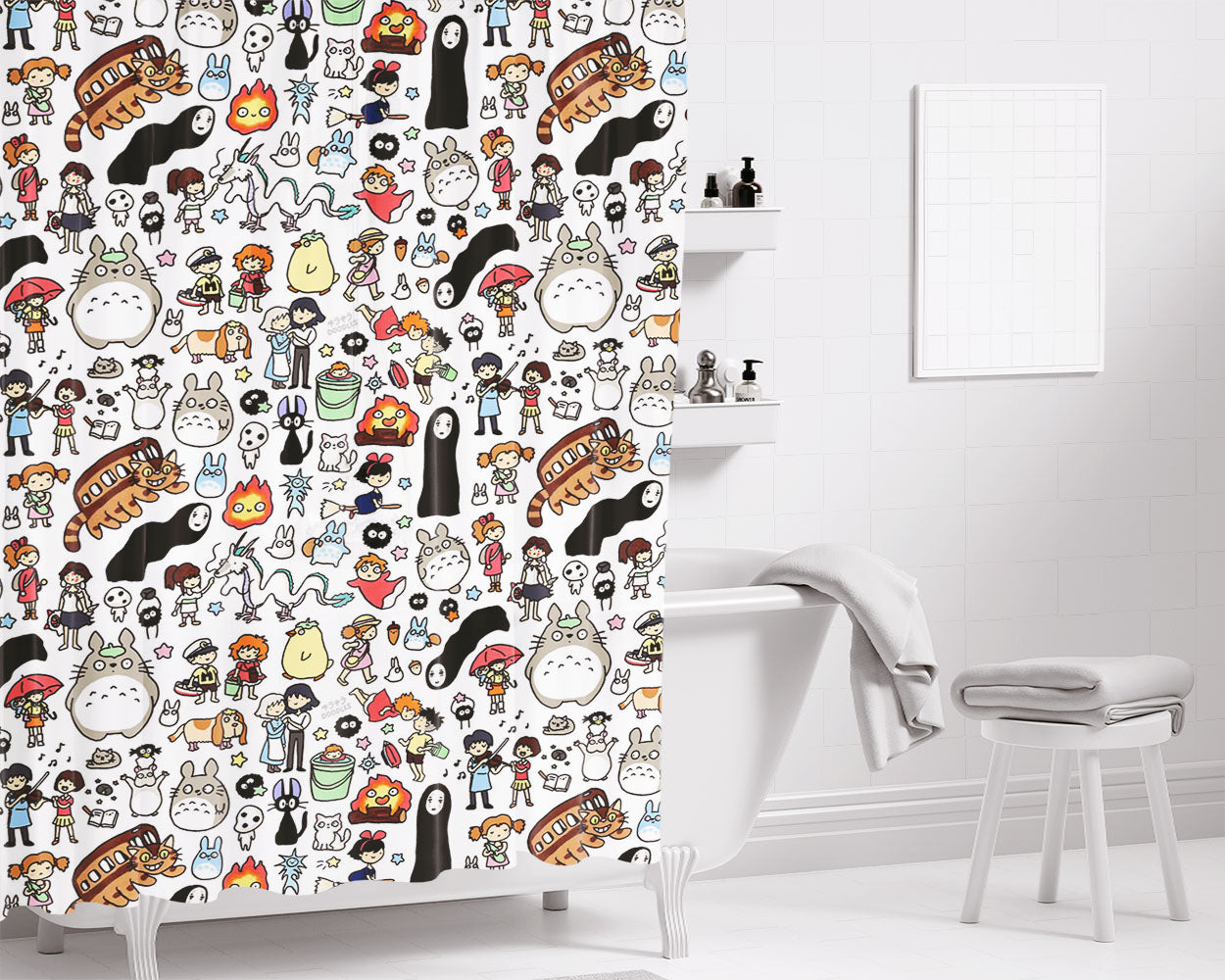 Kate Sticker Bomb Collection Bathroom Shower Curtain Fabric Waterproof | 66 X 72 Inch