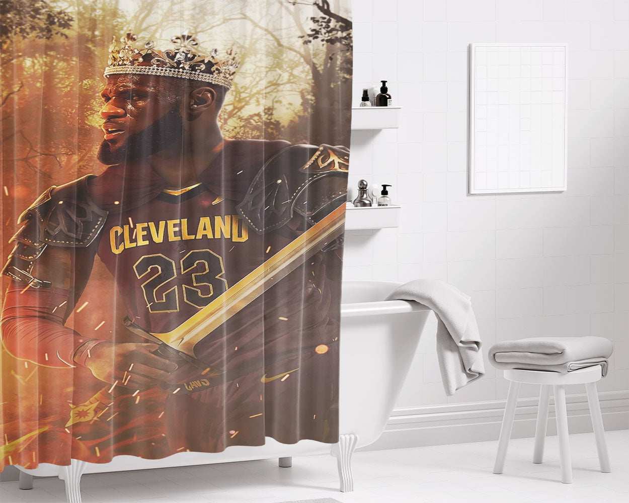 King Lebron James Game Of Thrones Nba Bathroom Shower Curtain Fabric Waterproof | 66 X 72 Inch