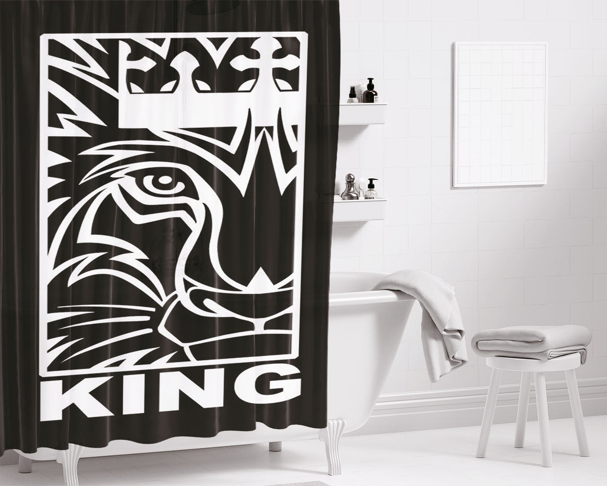 King Lebron James Bathroom Shower Curtain Fabric Waterproof | 66 X 72 Inch
