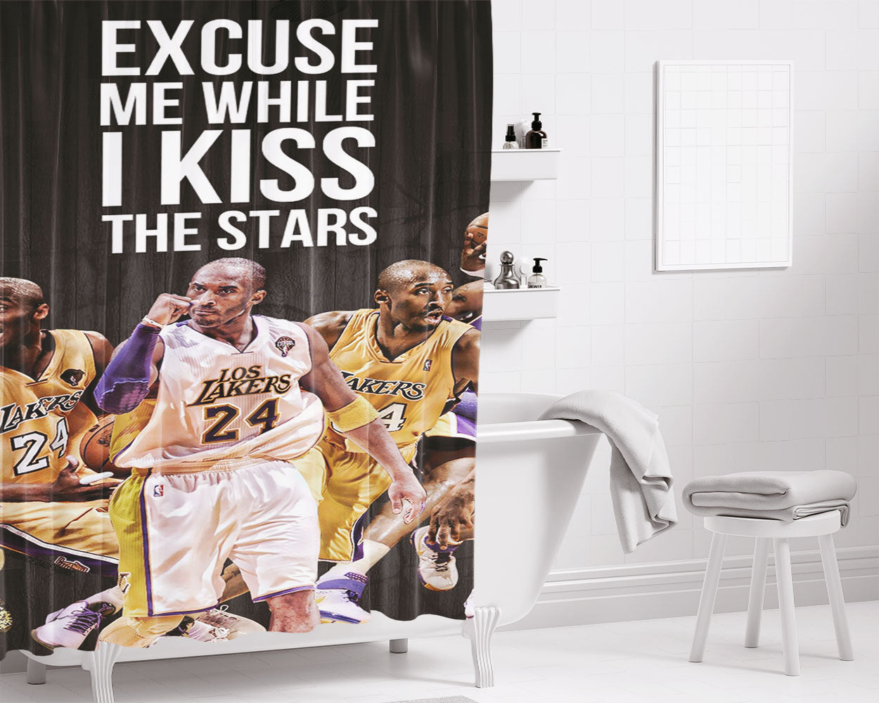 Kobe Bryant 2 Bathroom Shower Curtain Fabric Waterproof | 66 X 72 Inch