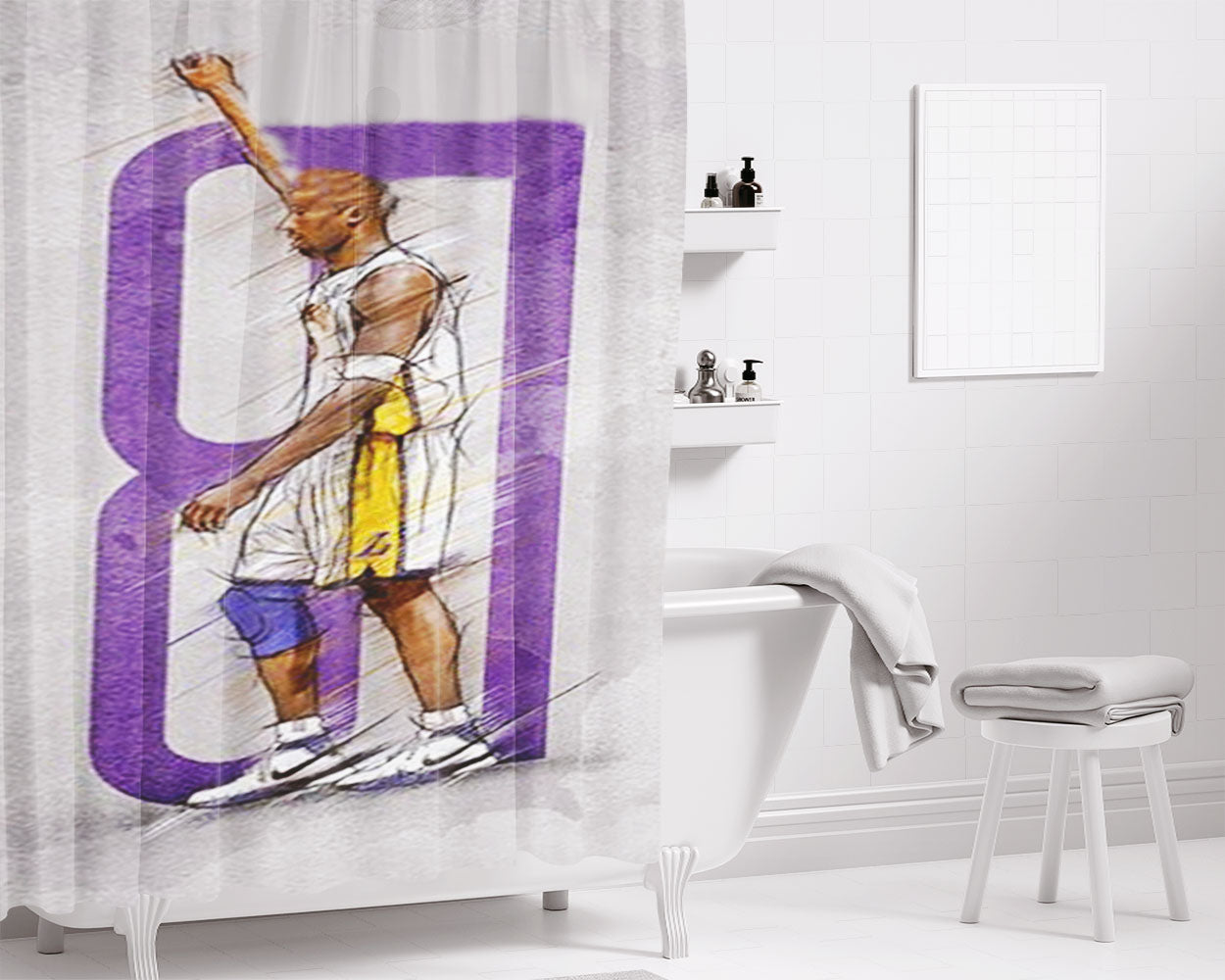 Kobe Bryant 30 Quote Bathroom Shower Curtain Fabric Waterproof | 66 X 72 Inch