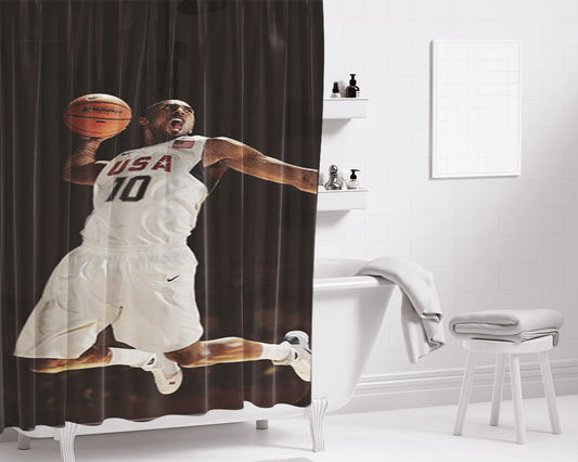 Personalized Kobe Bryant Art Shower Curtain Farmhouse Bathroom Decor
