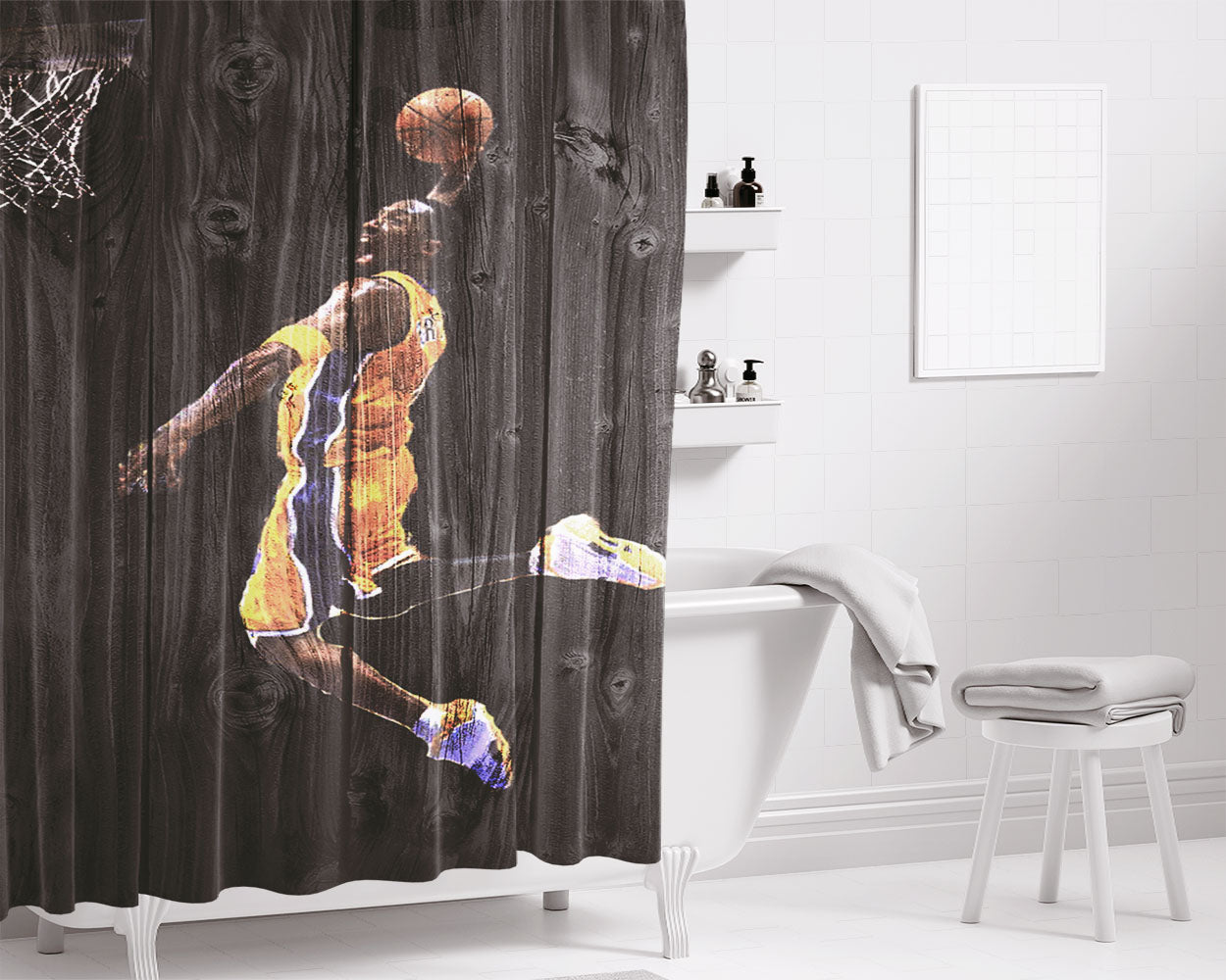 Kobe Bryant Basketball Usa Team 9 Bathroom Shower Curtain Fabric Waterproof | 66 X 72 Inch
