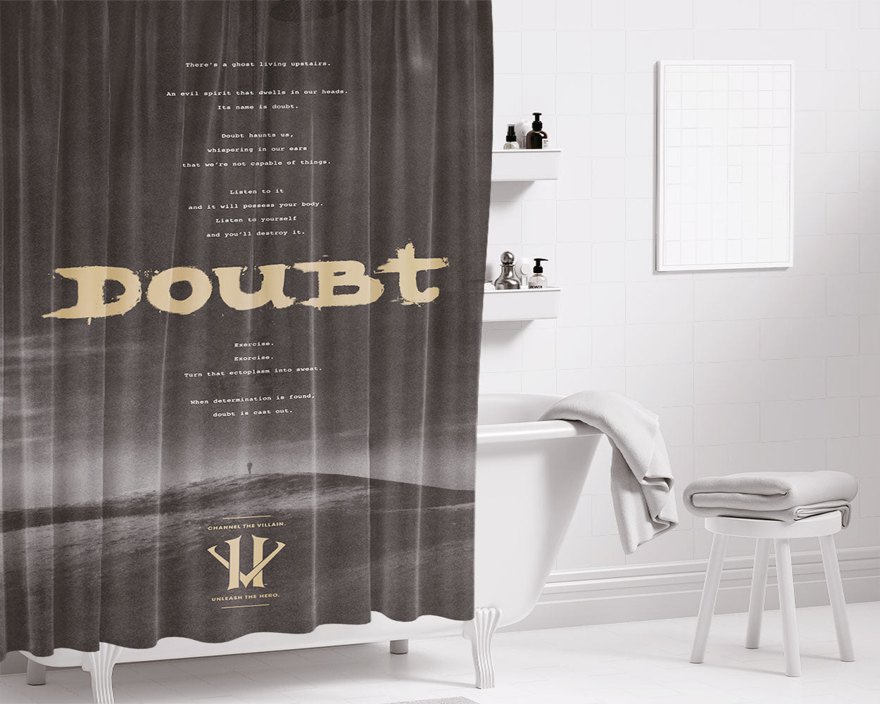 Kobe Bryant Dark Wood Wallpaper Bathroom Shower Curtain Fabric Waterproof | 66 X 72 Inch