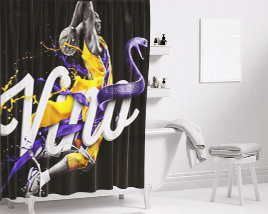Personalized Kobe Bryant Fire Shower Curtain Farmhouse Bathroom Decor