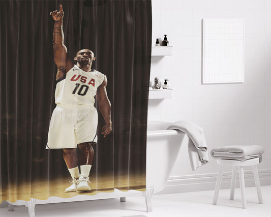 Personalized Kobe Bryant Wallpaper Shower Curtain Farmhouse Bathroom Decor