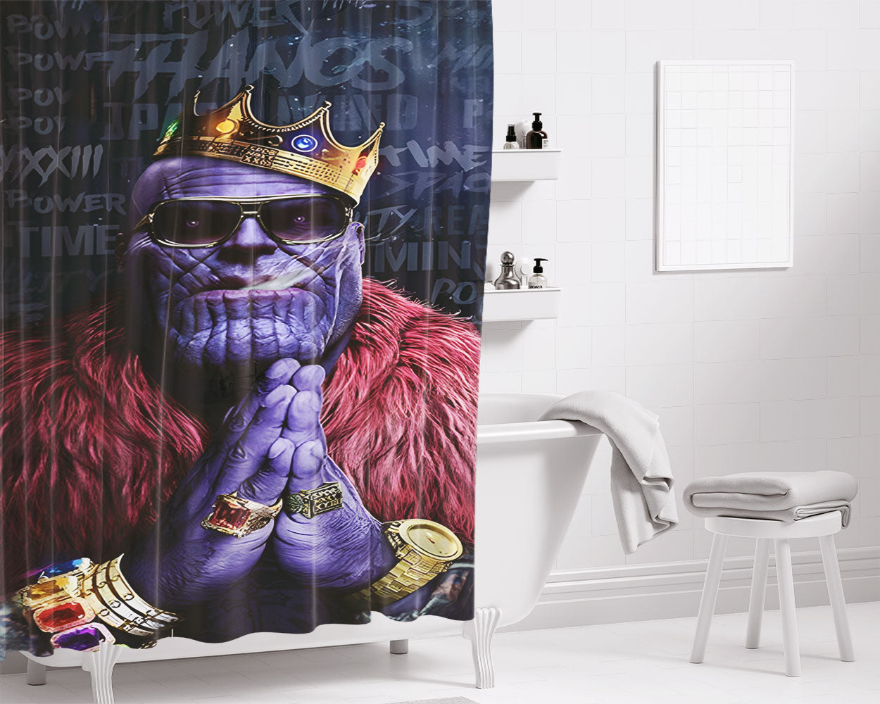 Marvel Heroes Collage Bathroom Shower Curtain Fabric Waterproof | 66 X 72 Inch