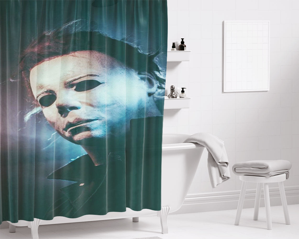 Michael Myers Halloween Bathroom Shower Curtain Fabric Waterproof | 66 X 72 Inch