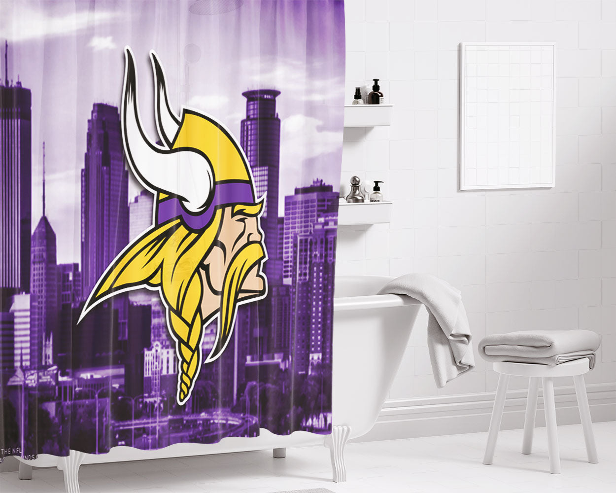 Minnesota Golden Gophers Dark Wood Logo Bathroom Shower Curtain Fabric Waterproof | 66 X 72 Inch