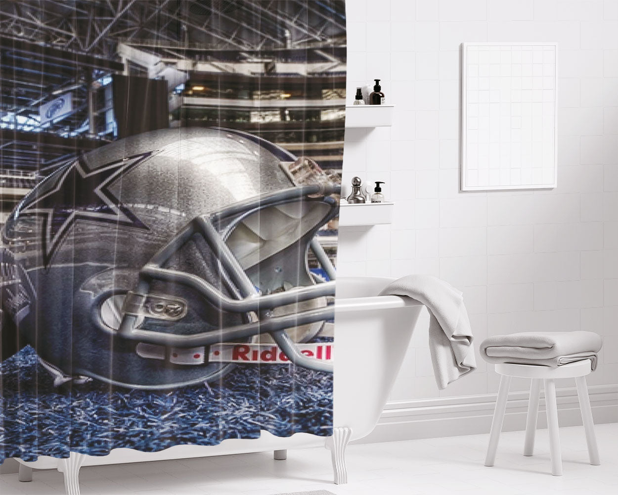 Nfl Dallas Cowboys Star Bathroom Shower Curtain Fabric Waterproof | 66 X 72 Inch