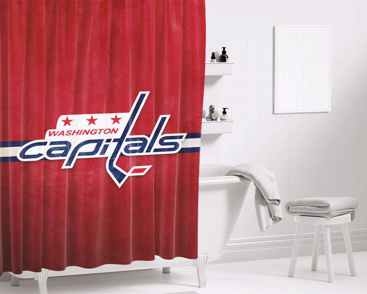 Nhl Colorado Avalanche Sport Logo Bathroom Shower Curtain Fabric Waterproof | 66 X 72 Inch