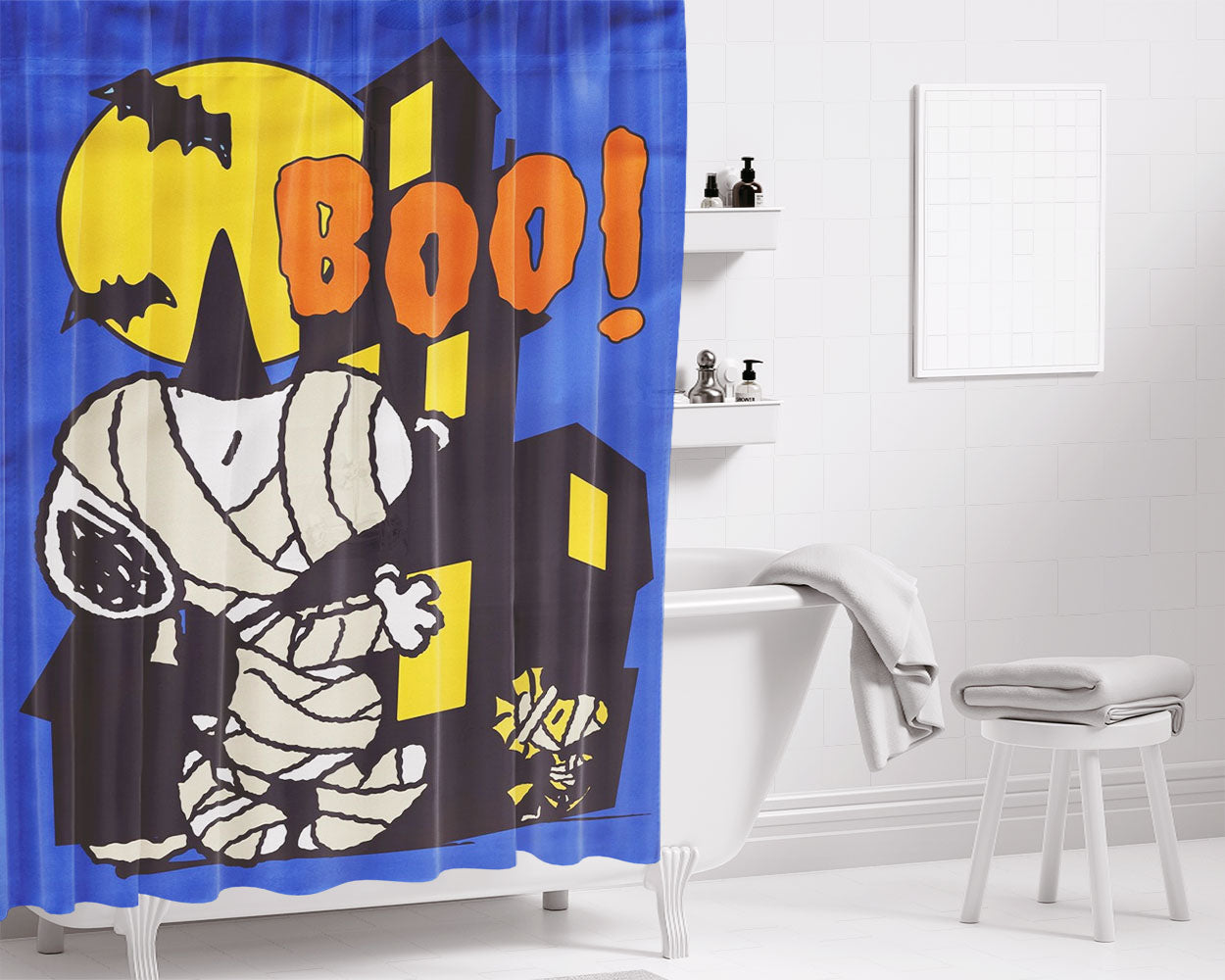 Snoopy And Woodstock Fall Bathroom Shower Curtain Fabric Waterproof | 66 X 72 Inch