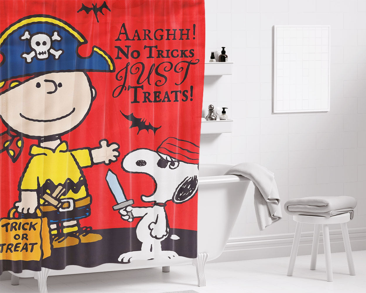 Snoopy Birthday Bathroom Shower Curtain Fabric Waterproof | 66 X 72 Inch
