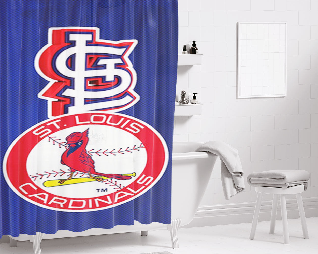 St Louis Cardinals Yadier Molina Bathroom Shower Curtain Fabric Waterproof | 66 X 72 Inch