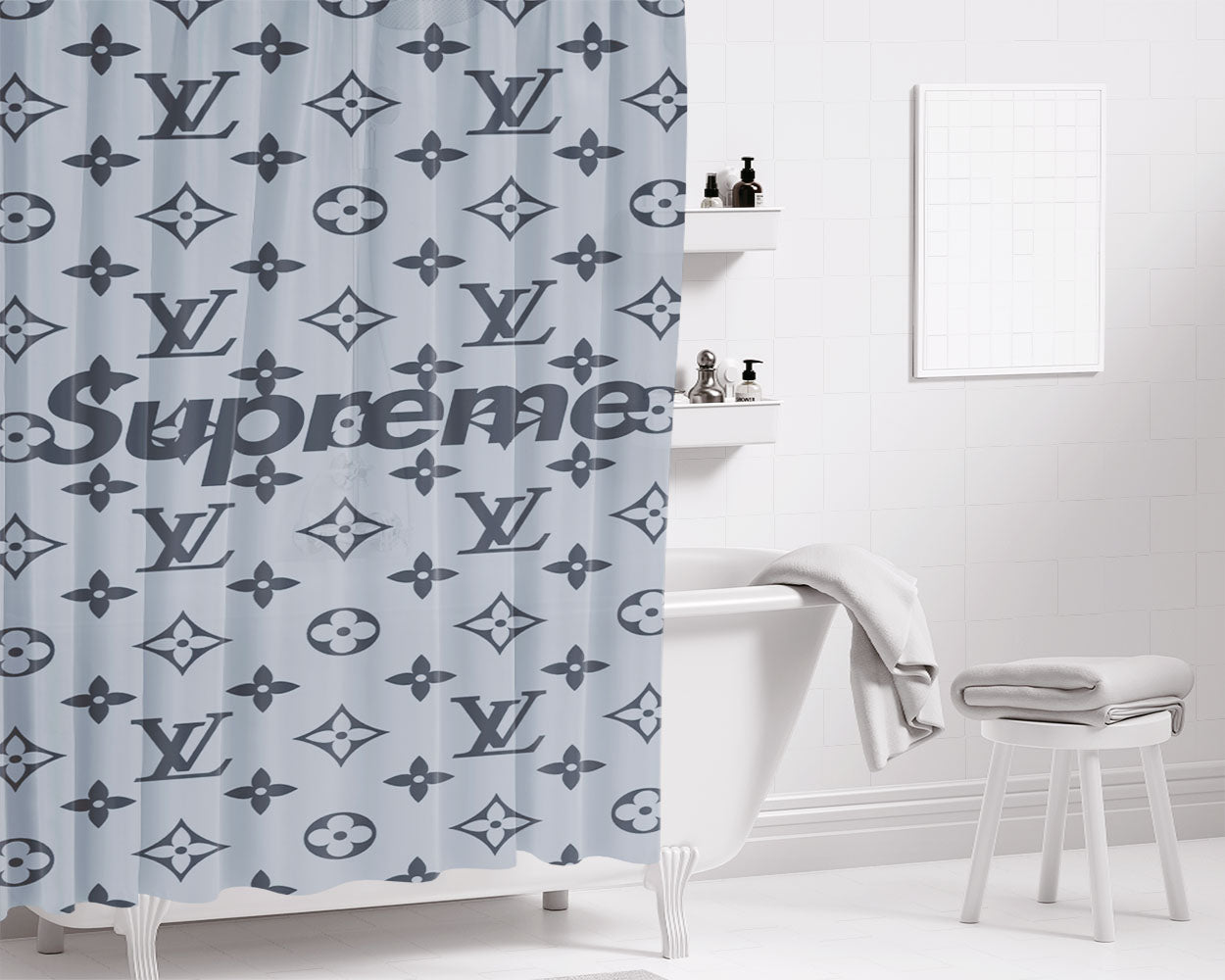 Subaru Sti Logo Bathroom Shower Curtain Fabric Waterproof | 66 X 72 Inch