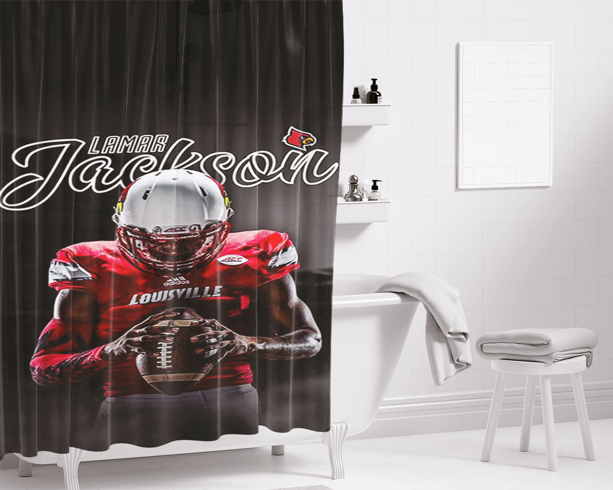 University Of Kentucky Basketball Bathroom Shower Curtain Fabric Waterproof | 66 X 72 Inch