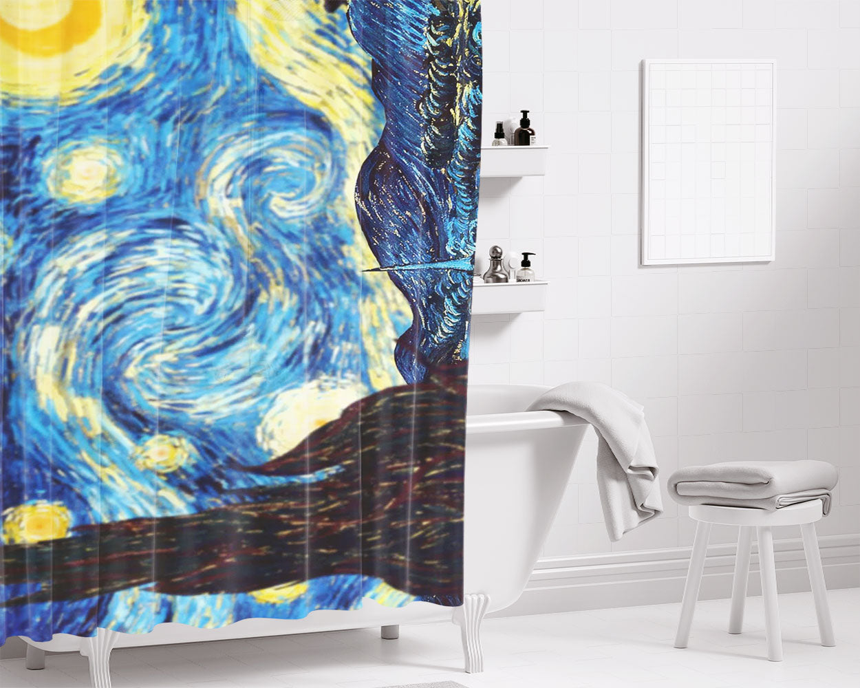 Vampire Lips Pattern Halloween Style Bathroom Shower Curtain Fabric Waterproof | 66 X 72 Inch